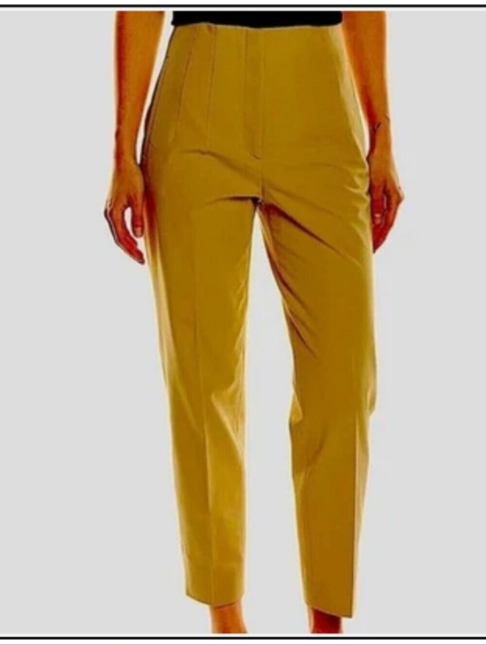 Piazza Sempione Yellow Cotton Audrey Cropped Pants Capris US 8-10 44 Italy EUC